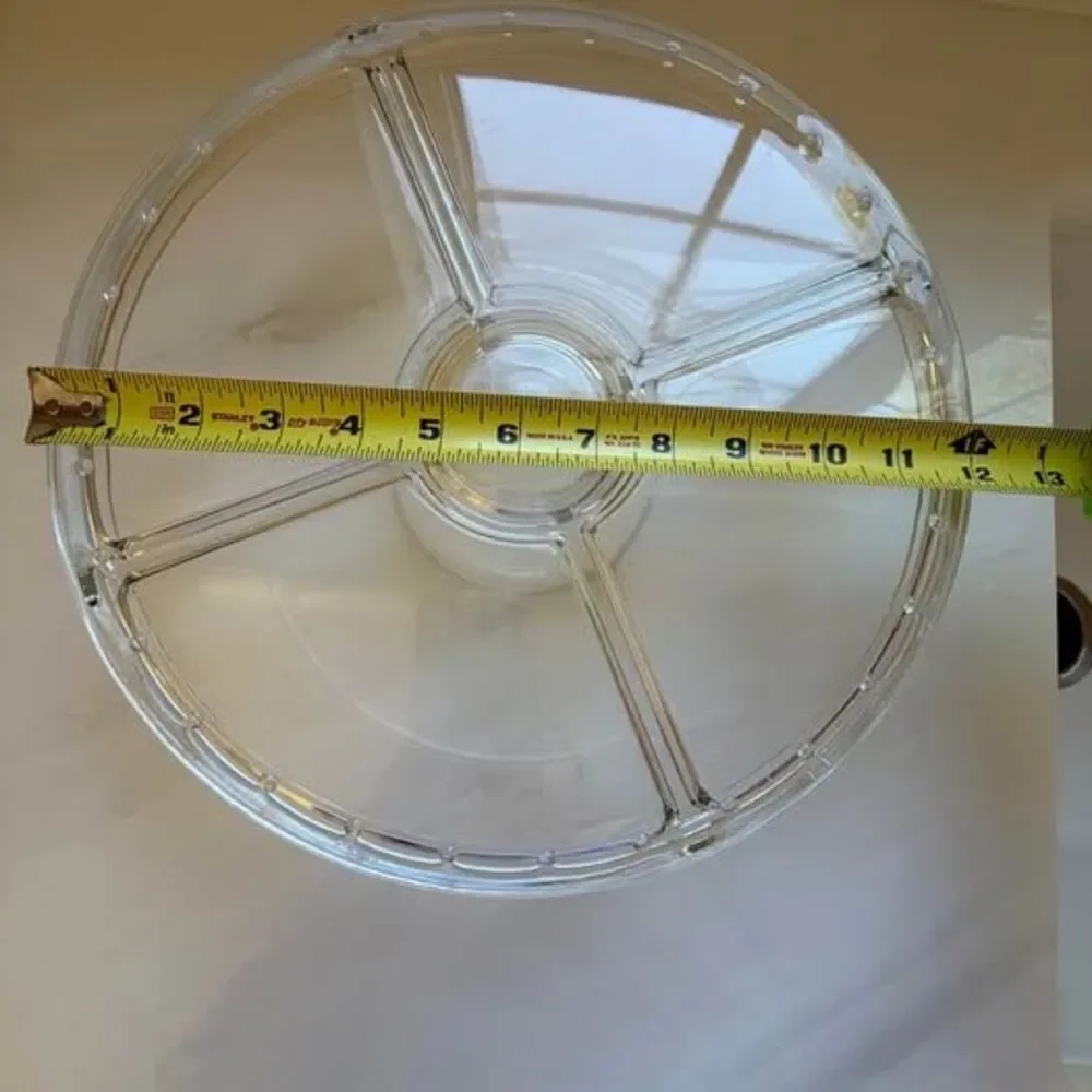 Vintage Luigi Bormioli Gallerie 4 in 1 Glass Cake Stand Lid Chip Dip tray bowl